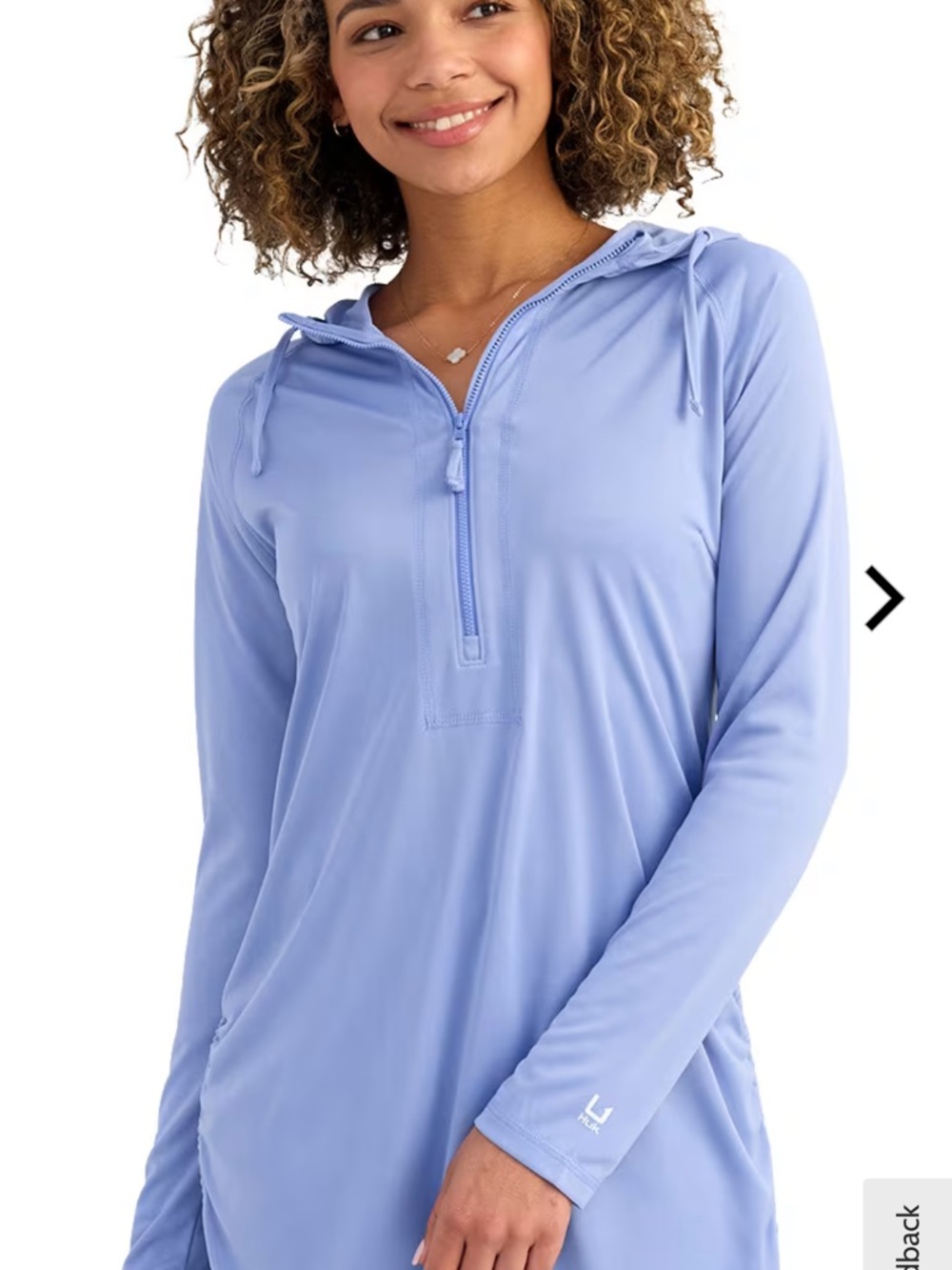 Huk Light Blue Hooded Half-Zip Cover Up excellent condition👙